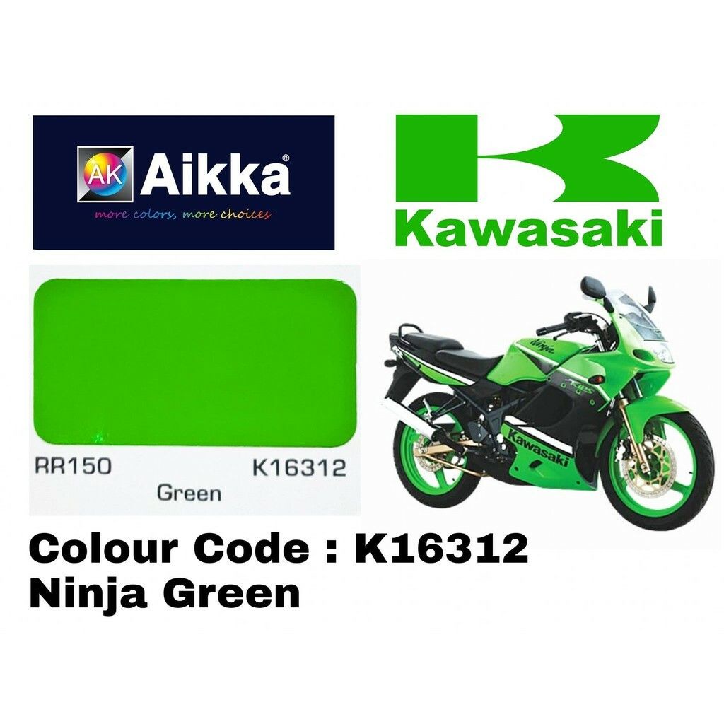 AIKKA K16312 NINJA GREEN KAWASAKI RR150 2K MOTORBIKE PAINT 