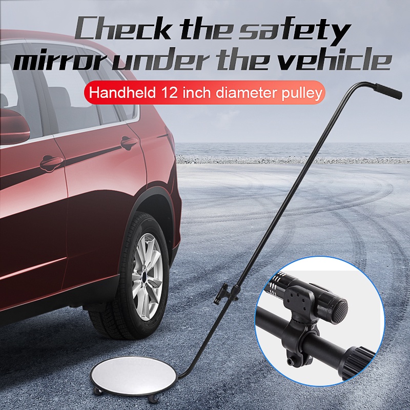 Under Vehicle Inspection Mirror - 12-Inch Diameter Security Mirror ...