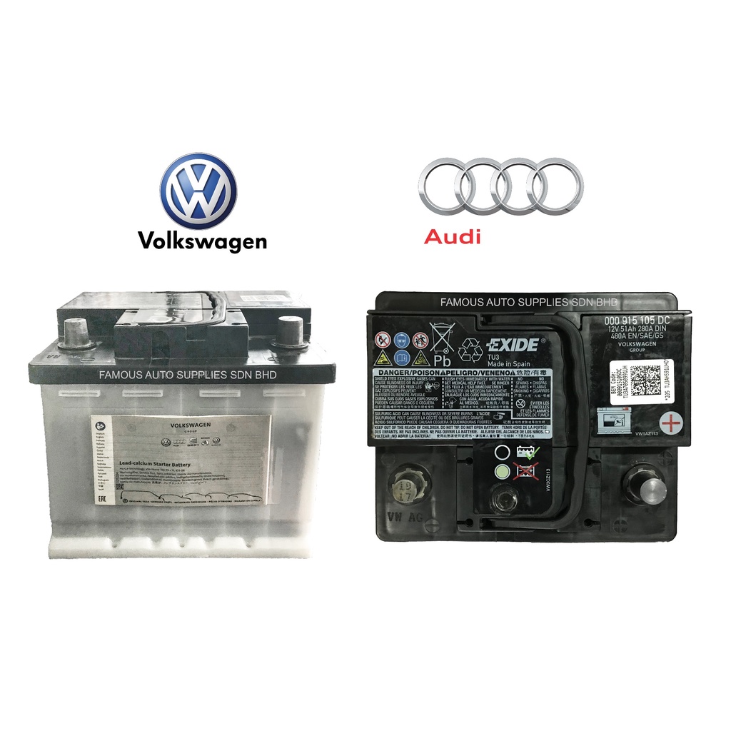 Genuine Battery Volkswagen Audi 000 915 105 DC Shopee Malaysia