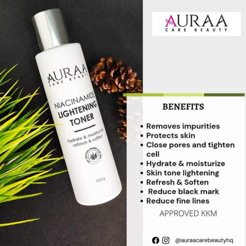 Auraa Care Beauty Niacinamide Lightening Toner | Shopee Malaysia