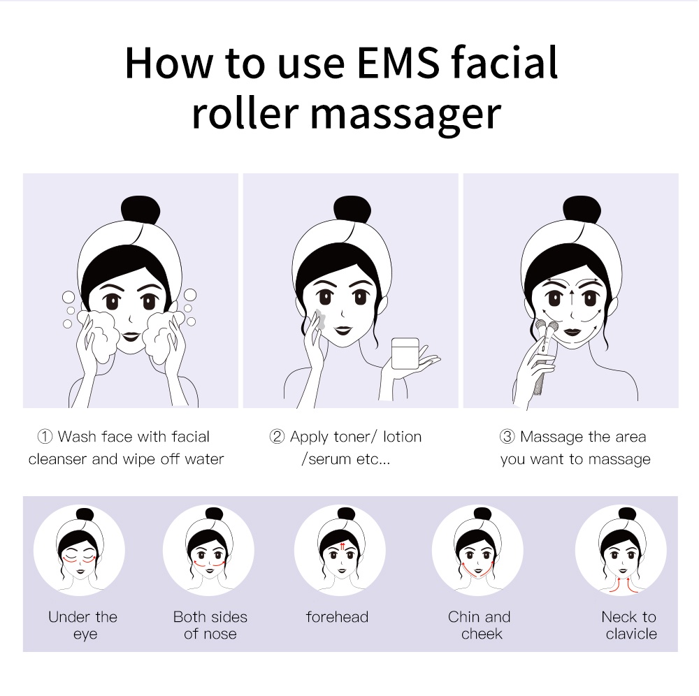 Anlan Face Roller Ems Massager V Face Slimming Face Lifting Double Chin