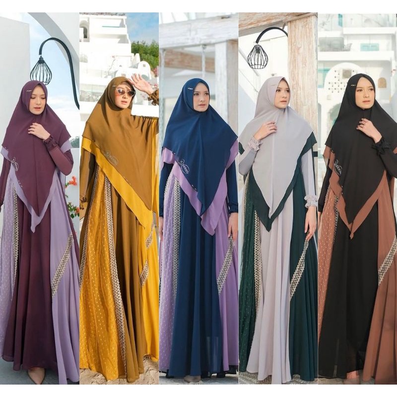 Hazeera Series By Kanaya Original Gamis Syari Set Hijab Terbaru Dress