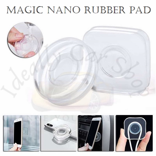 Ideally Magic Nano Rubber Gel Pad Universal Phone Holder Stand Car home ...