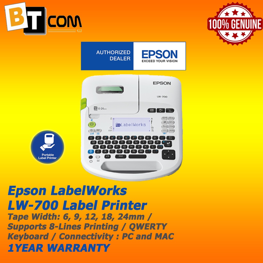 (PRE-ORDER 14DAYS) Epson LabelWorks LW-700 Label Printer | Shopee Malaysia
