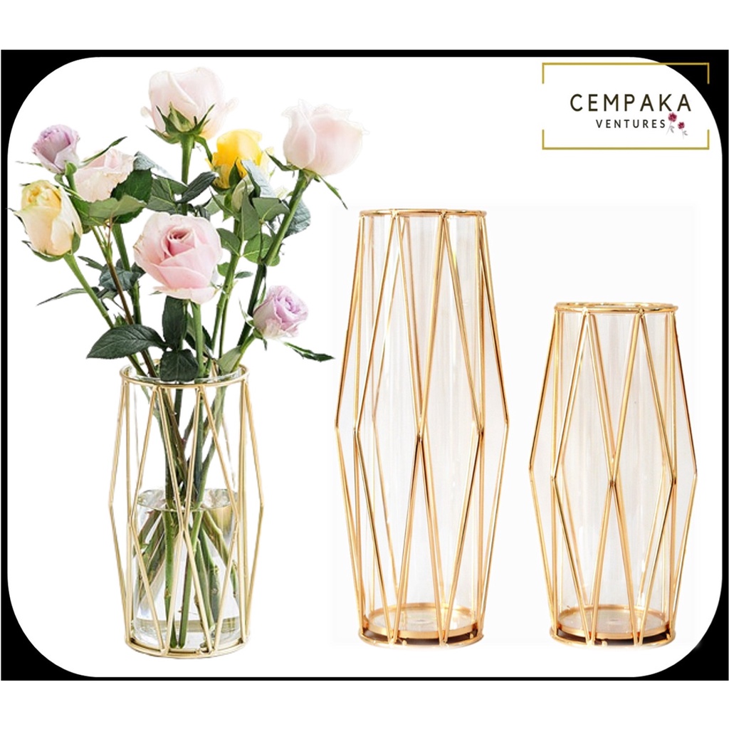 Zinnia Gold Vases Nordic Style Flower Vase Home Decorative Small