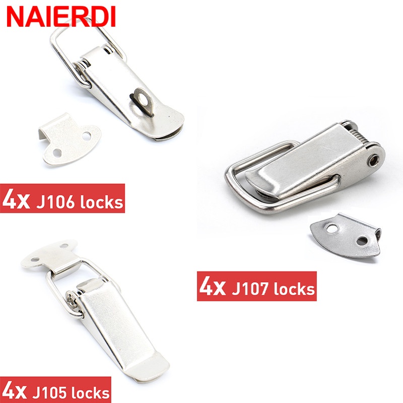 NAIERDI 4PCS Cabinet Box Locks Spring Loaded Latch Catch Toggle Iron ...