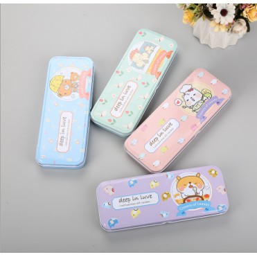 Kotak Pensel Cute cartoon & colourful student double deckers pencil box ...