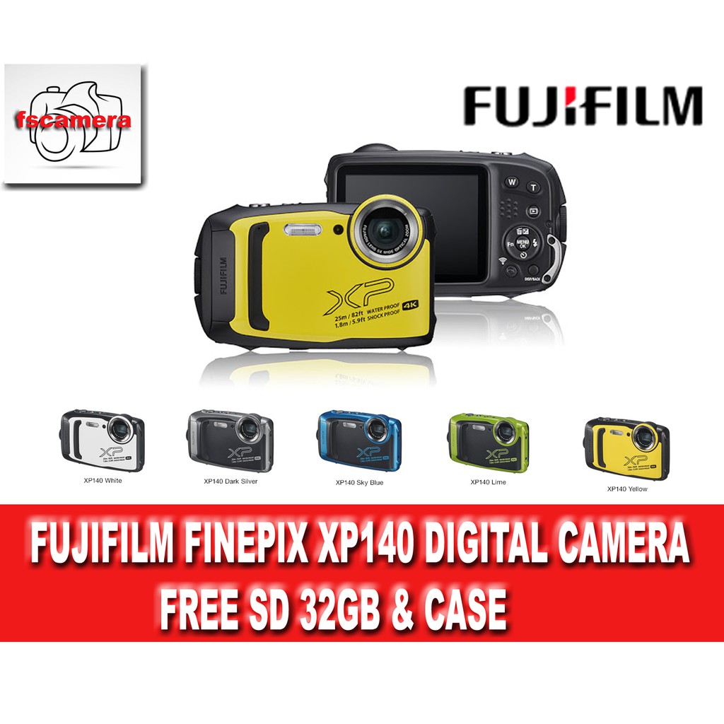 FUJIFILM ORIGINAL MALAYSIA FINEPIX XP140 (4K) FREE 32GB CARD+CASE