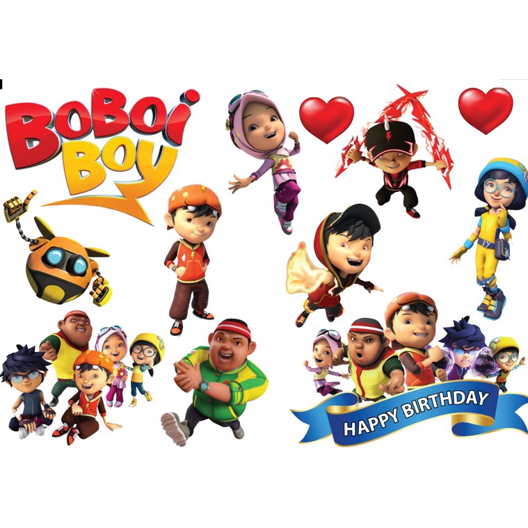 BOBOIBOY cake topper cupcake topper deco paper birthday topper kek hari ...