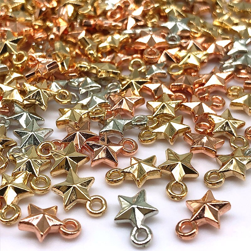 7mm 100/200pcs CCB Beads Flower star beads Spacer Cube Bead Plastic Beads  for Jewelry Making (not Metal)