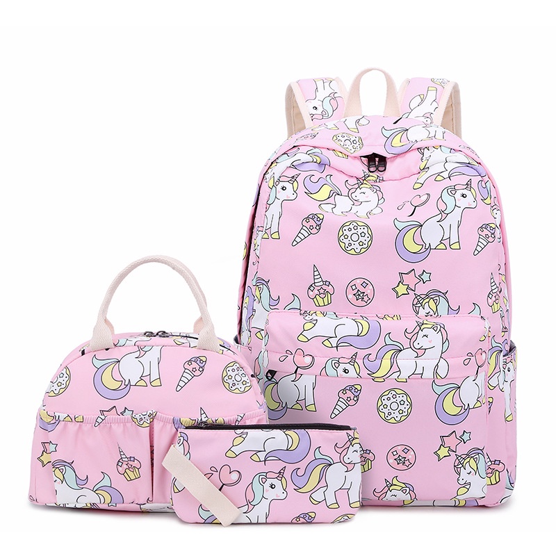 Unicorn School Backpack for Teen Girls, 3-in-1 Kids Backpack Bookbag ...