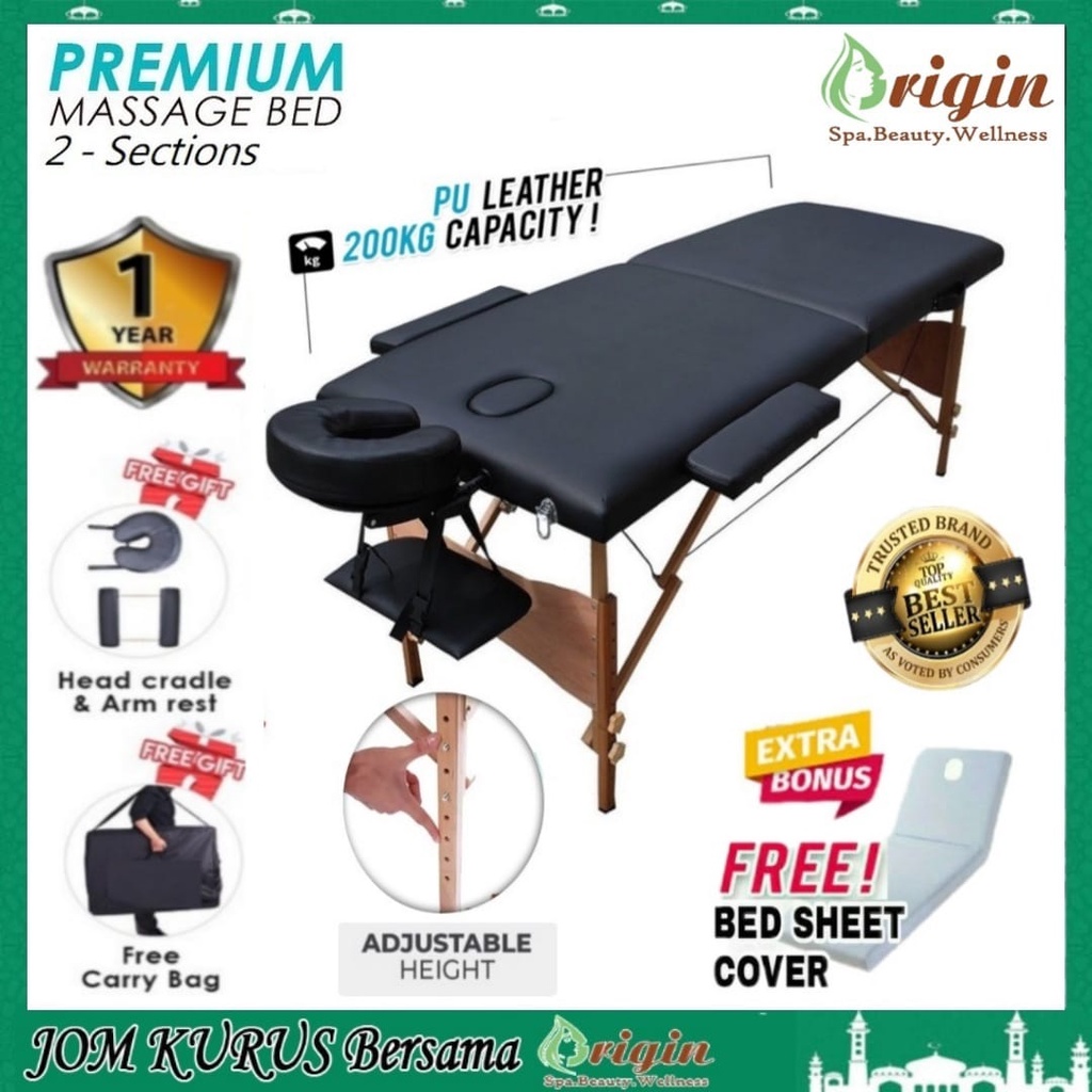 Hq Msia Origin High Grade Pu Leather Wooden Massage Table Meja