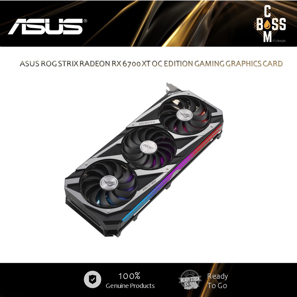 *ORIGINAL* ASUS ROG STRIX Radeon RX 6700 XT OC Edition Gaming Graphics ...