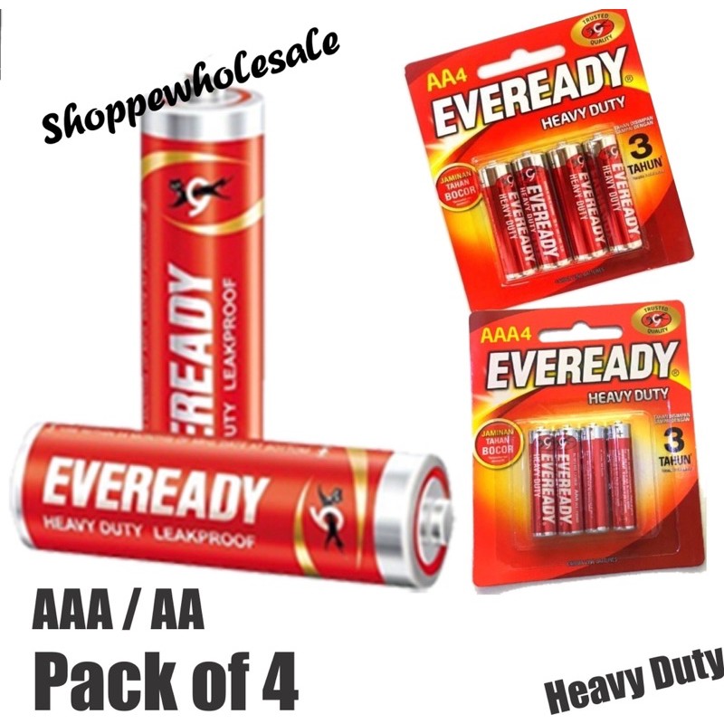 Eveready Heavy Duty Battery Red Aa4 And Aaa4original Shopee Malaysia