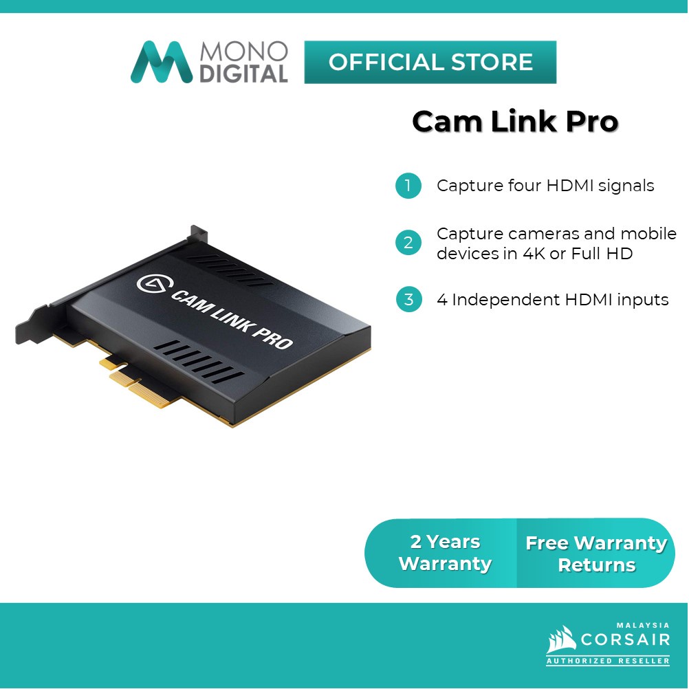 Elgato Cam Link Pro – Scheda Acquisizione Video PCIe Quad HDMI, 4 Porte, Usata