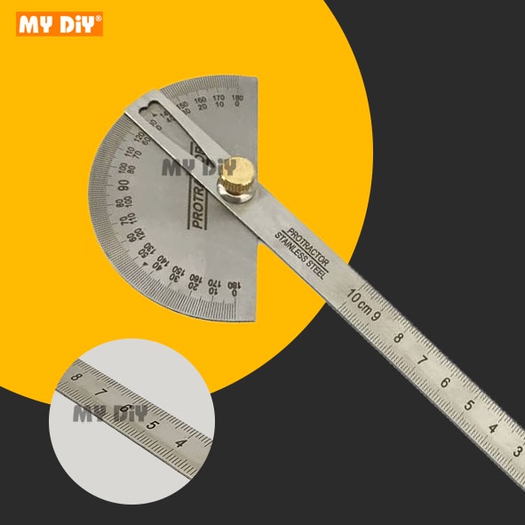 Stainless Steel Round Head Rotary Protractor Angle Ruler Measuring Tool ...