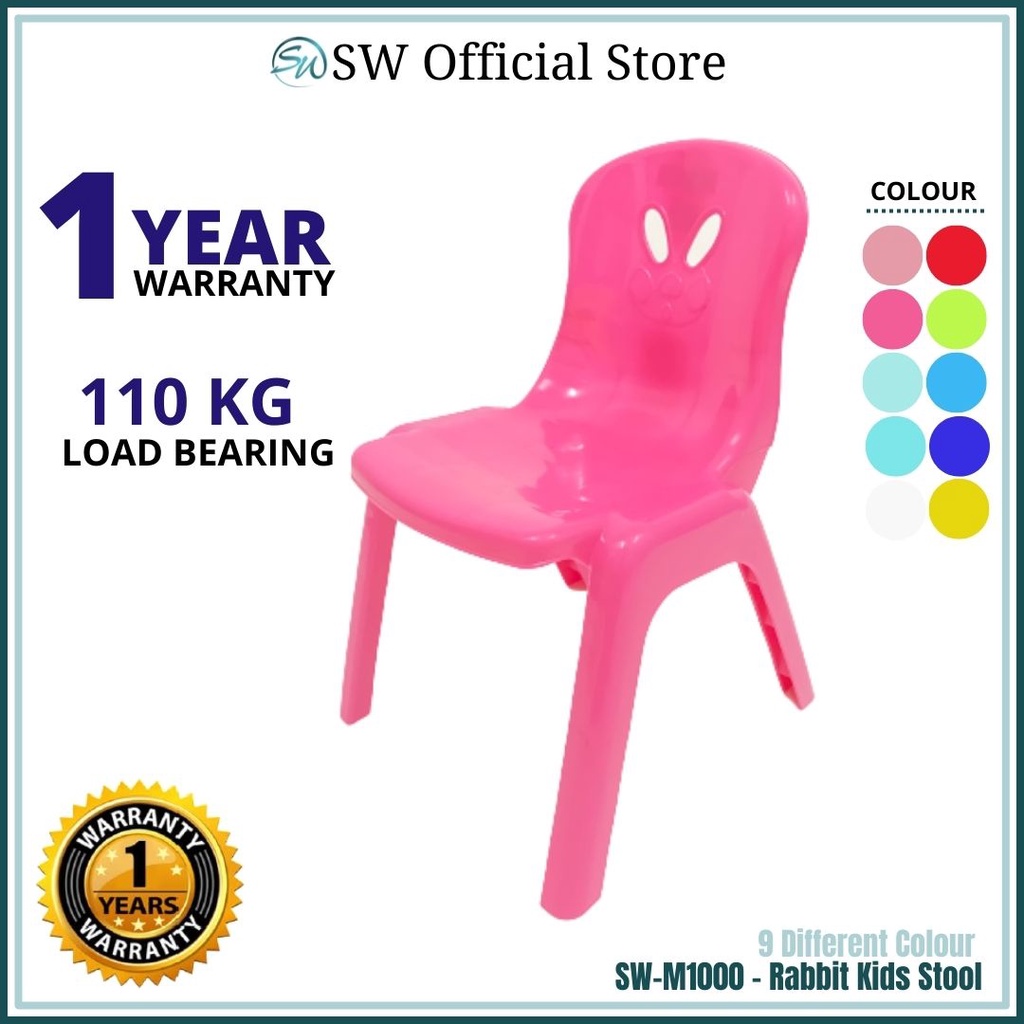 SWI Rabbit Kid Plastic Chair Stool/ Baby chair/ Kanak Kerusi/ Cute ...