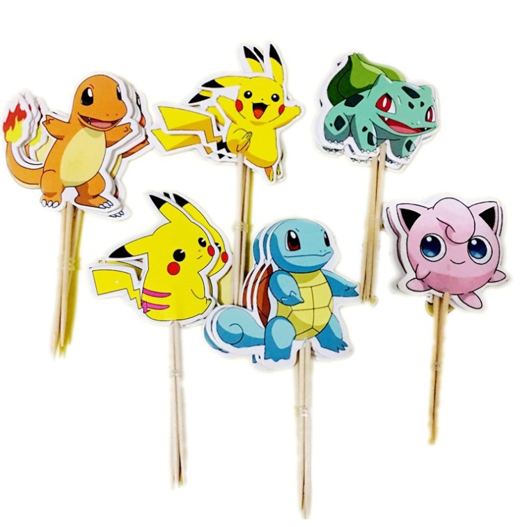 [Ready Stock] Pokemon cupcake topper 24pcs/pacl | Shopee Malaysia