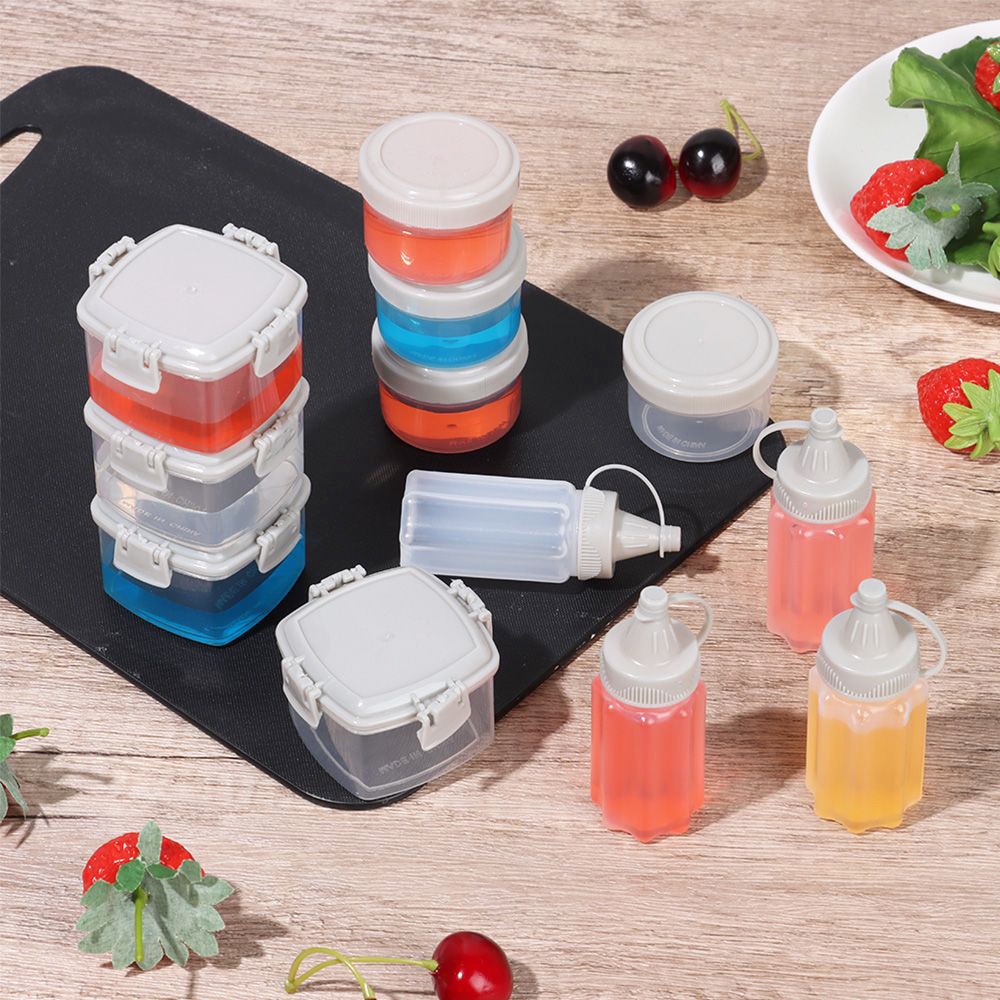 4Pcs/Set Multiple Styles Mini Spices Jar / Kitchen Transparent Sauce ...