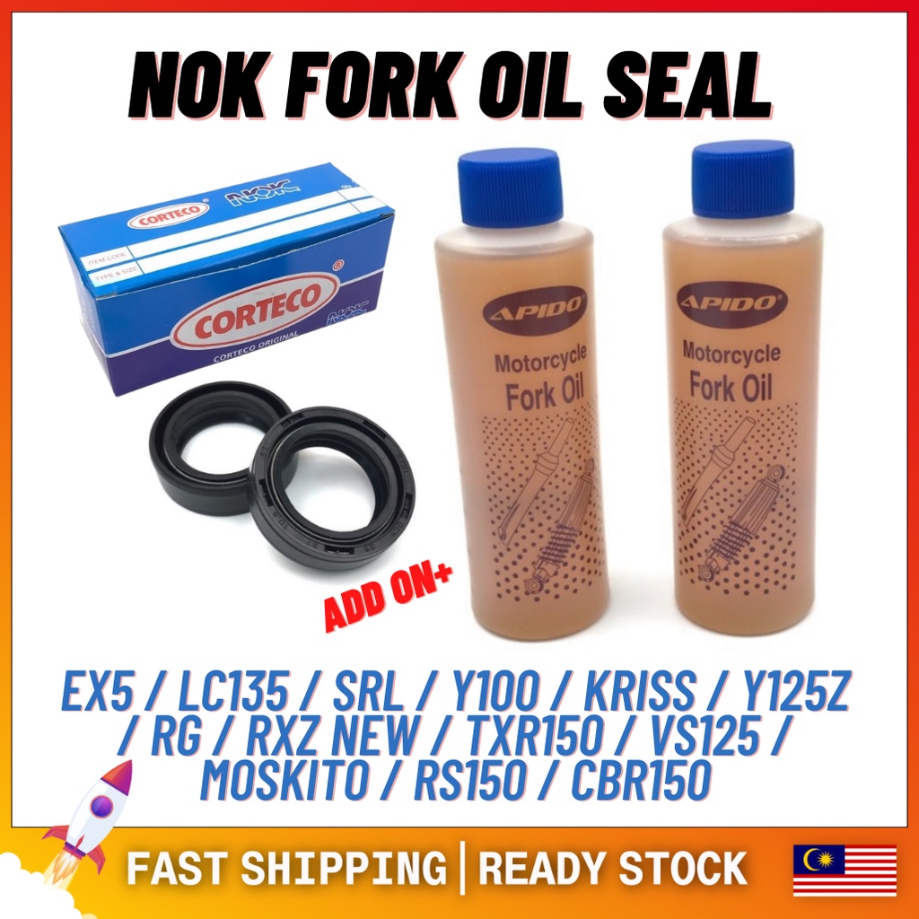 NOK FORK OIL SEAL + MINYAK FORK OIL 170ML EX5 WAVE125 DREAM RS150