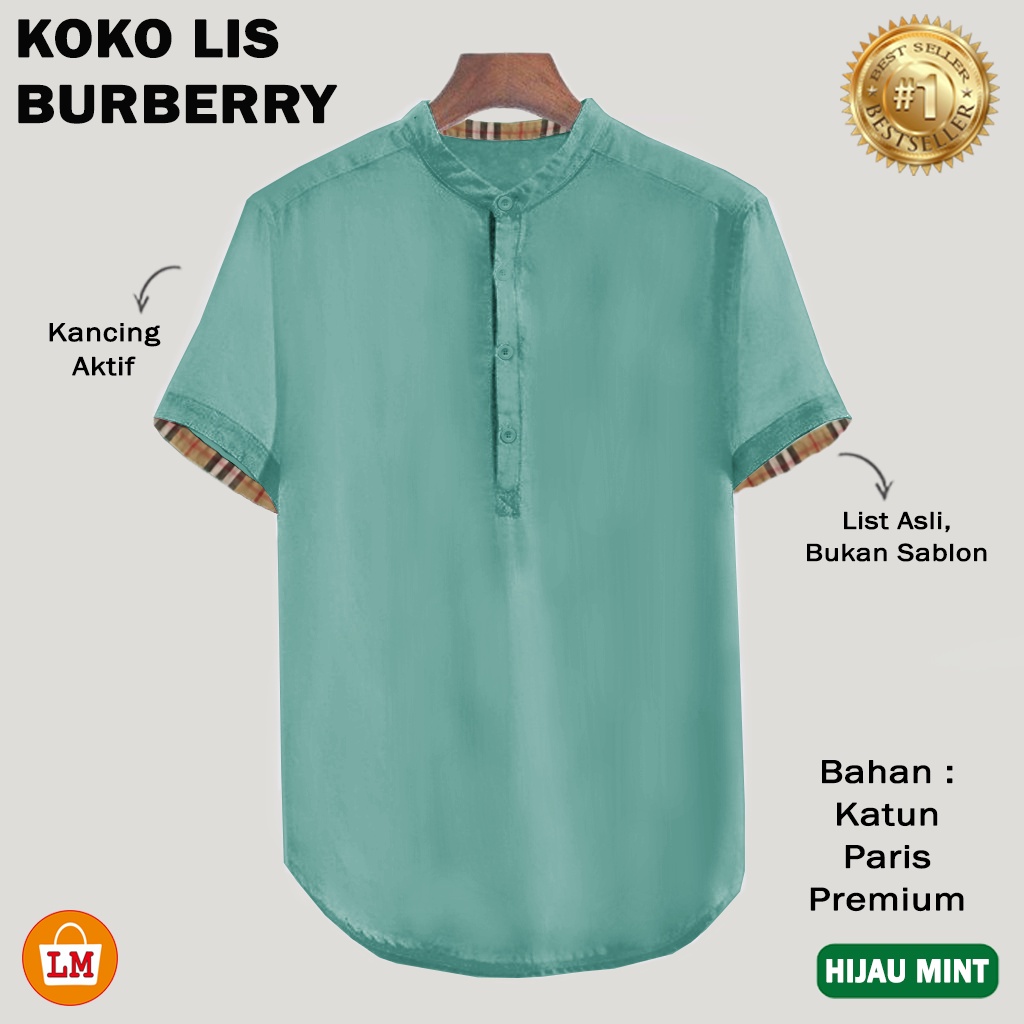 Lpm 11534 11538 11542 Koko Lis BURBERRY Shirt Super Jumbo Muslim Men s Clothing M XL XXXL Latest Shopee Malaysia