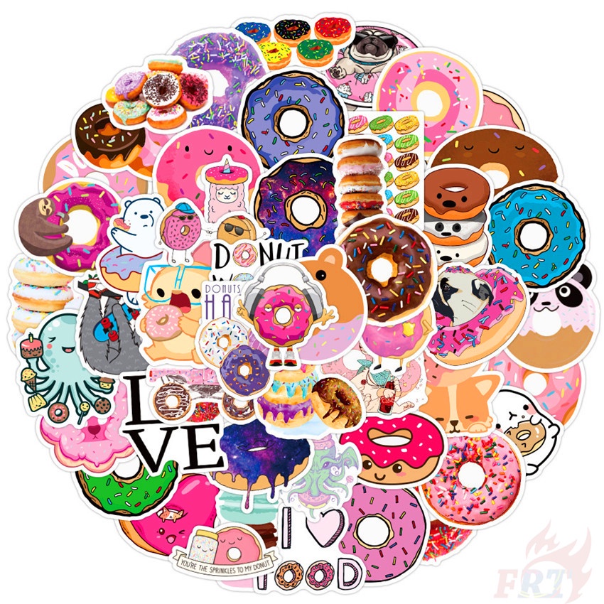 50Pcs/Set I Need A Donut Series 02 - Delicious Baking Dessert Doughnut ...