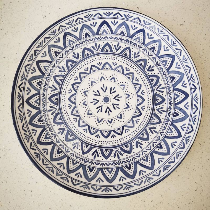 🔥 VIRAL 🔥 Factory Grade Blue Patterns Dinner Plate | Shopee Malaysia