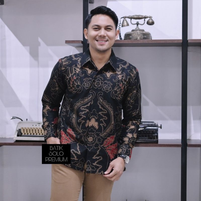 HITAM Prabuseno PRABUSETO MEN'S BATIK LAPIS FURING LONG SLEEVE PREMIUM ...