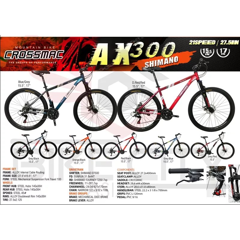 READY STOCK CROSSMAC QUICK AX300 27.5 MTB 21 SPEED Shopee