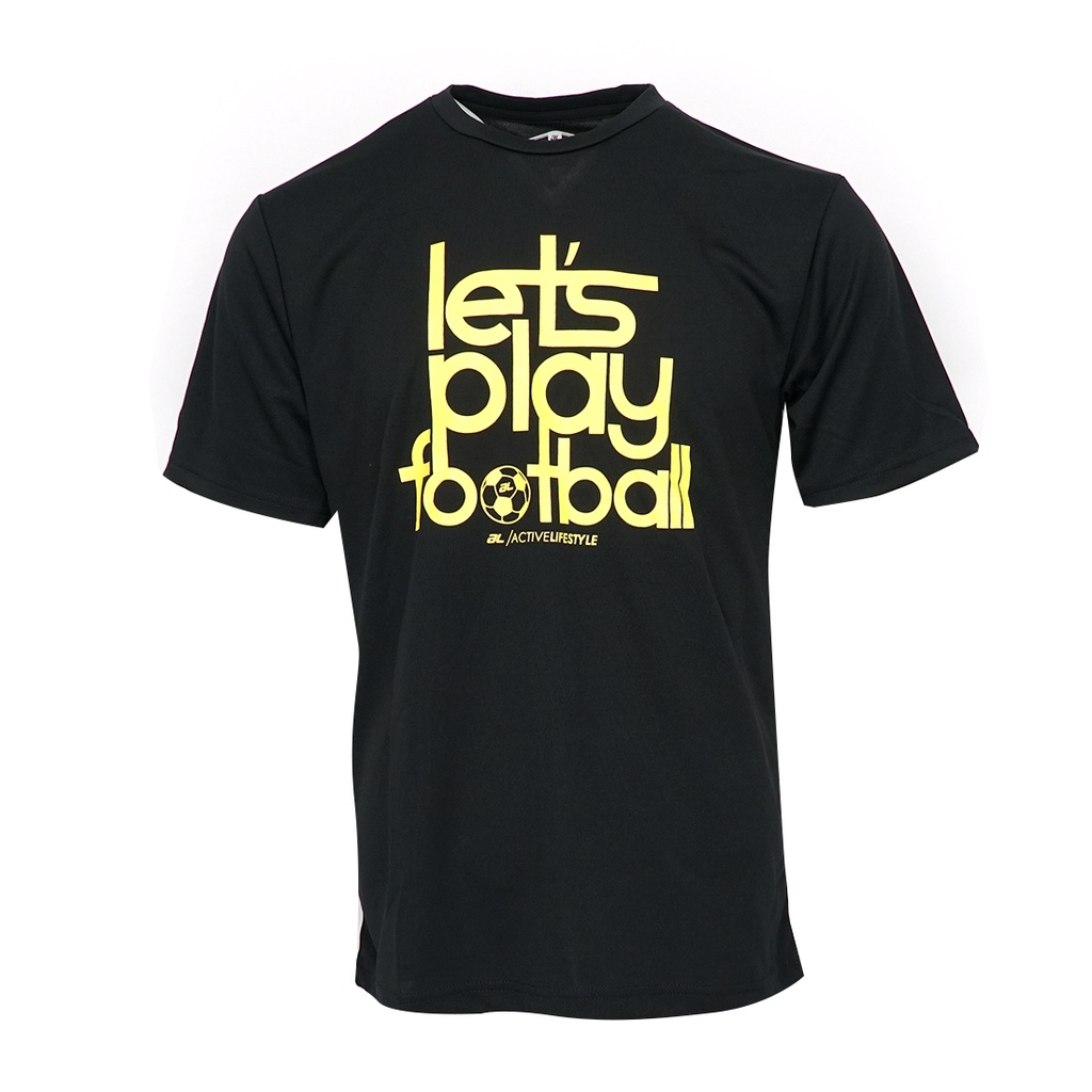 AL LET'S PLAY FOOTBALL LOGO MEN'S JERSEY BLACK | Shopee Malaysia