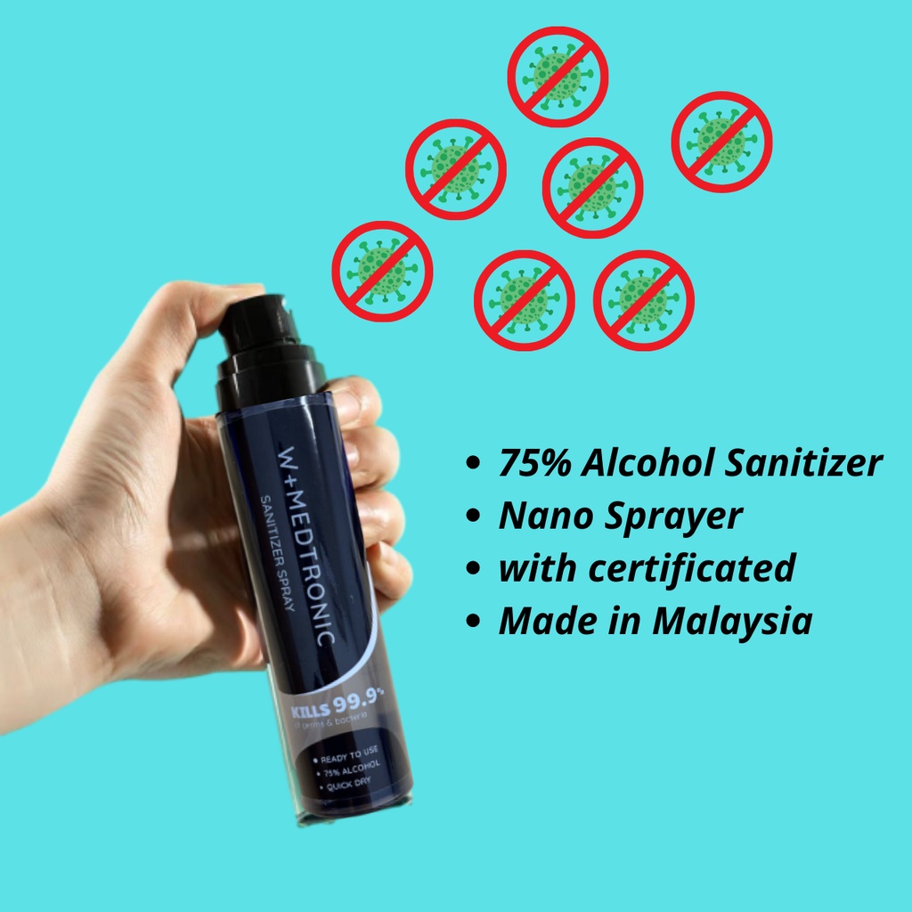 75% Alcohol Sanitizer with Nano Sprayer 100ml , Disinfectants, Hand ...