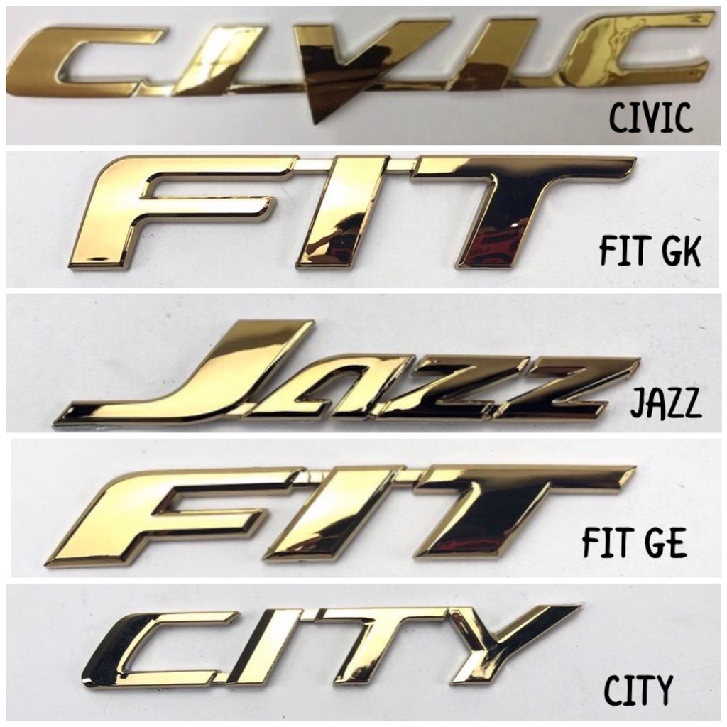 Honda Jazz Gold Logo Emblem Honda City Gold Logo Emblem Honda FIT JAZZ ...