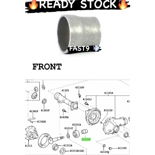 TOYOTA HILUX KUN25 FRONT REAR DRIVE PINION BEARING SPACER / GEAR BOX