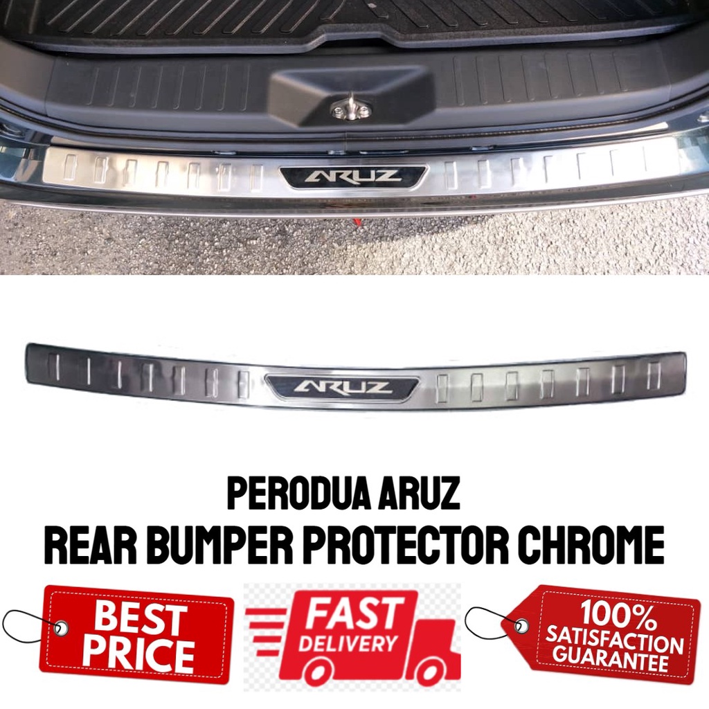 Perodua Aruz Rear Bumper Protector (Chrome) Shopee Malaysia
