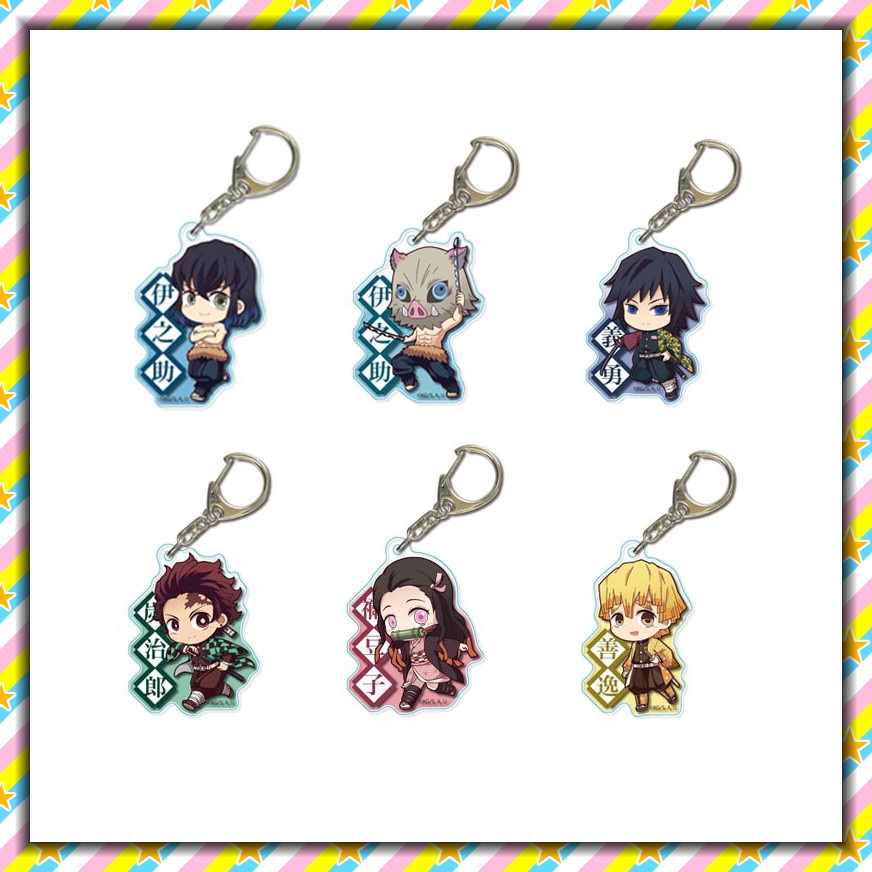 Demon Slayer Keychain Anime Bag Pandant Keyring Key Acrylic Character ...