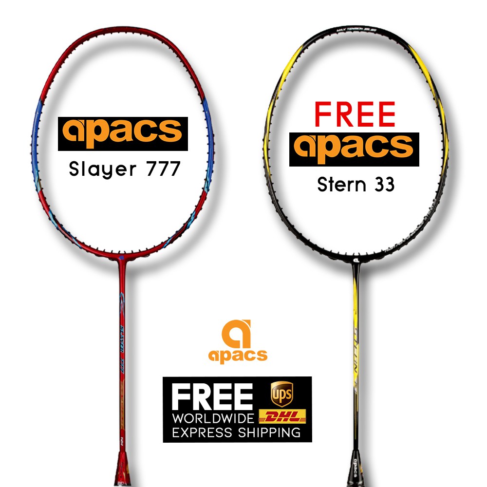 [BUY 1 FREE 1] Apacs Slayer 777 Badminton Racket (Red) FREE Apacs Stern ...