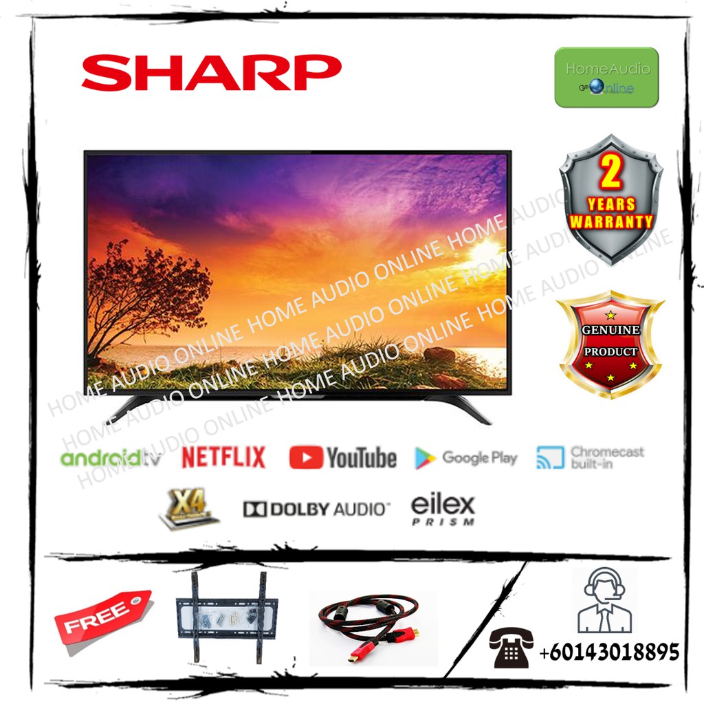Sharp 50 Inch 4K HDR Android TV 4TC50AL1X *Free Bracket + HDMI Cable