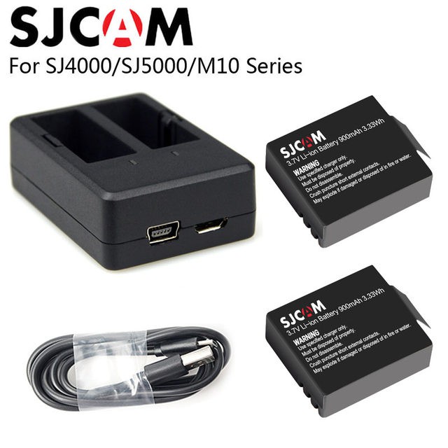 thumbnail interactive-video image 1 of 4 Pack 900mAh 3.7V Li-ion Batteries + USB Dual Charger For SJCAM SJ4000 / SJ5000 Action Cam 1 of 5