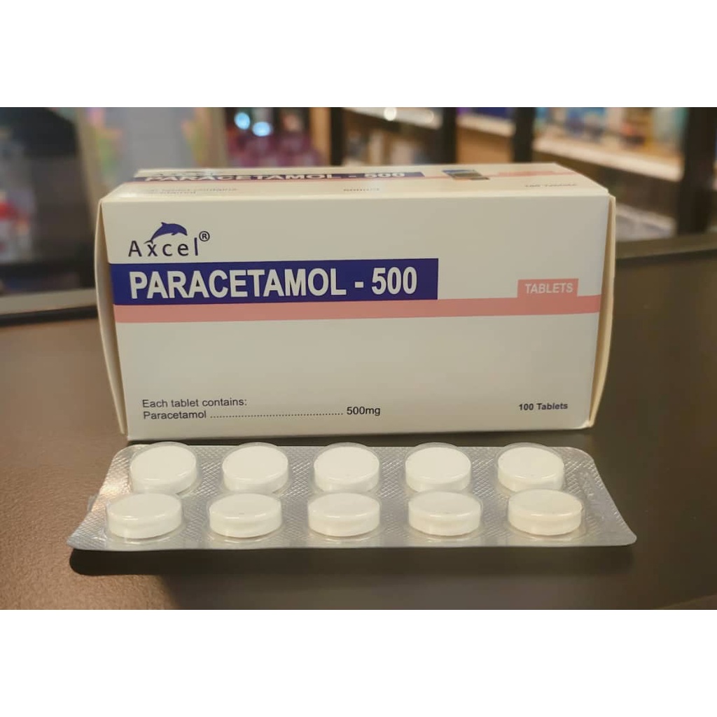 AXCEL Paracetamol 500mg Tablets 100's for Fever, Headache, Body ache