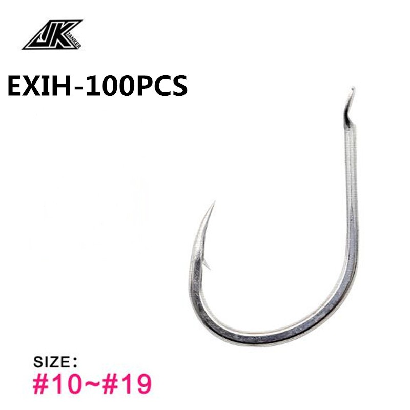 JK EXIH-100PCS Light Fishing Hooks Silver Flat Iseama Hook High carbon  steel fish hooks japan barbed chinu sea Fishing Fishhoo