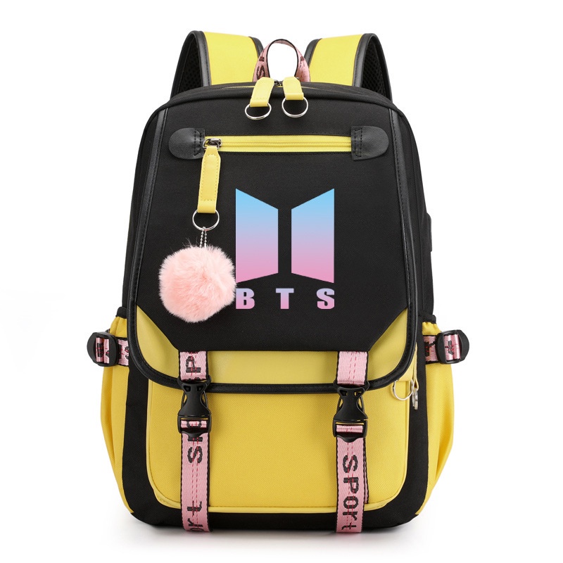  USB Charging BTS Backpack School Bags for Teenage Girls Boys |  Shopee Malaysia