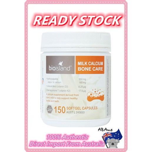 [Pre Order] Bio Island Milk Calcium Bone Care 150 Softgel Capsules (Made in Australia) Shopee