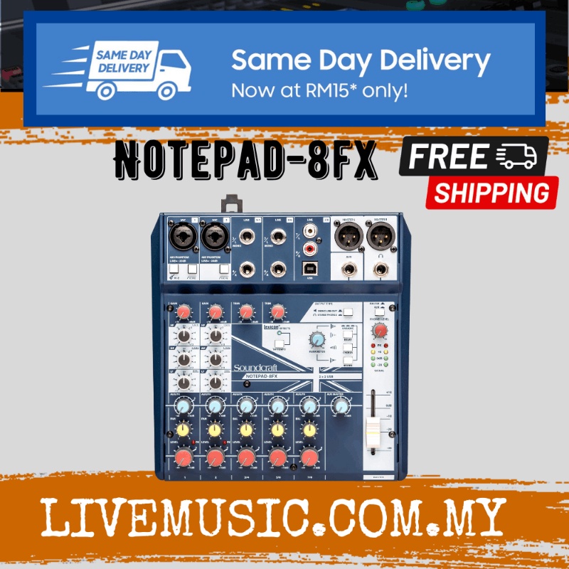 Soundcraft Notepad-8FX Mixer with Effects ( Notepad8FX / Notepad 8FX ...
