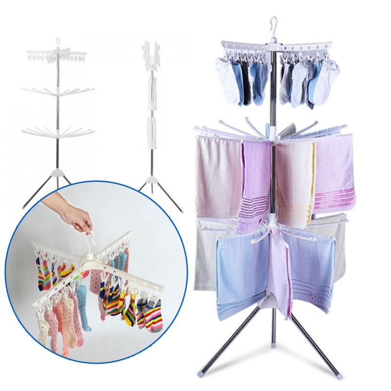 3 Tiers Foldable Clothes Drying Rack Laundry Rack Hanger /Ampaian ...