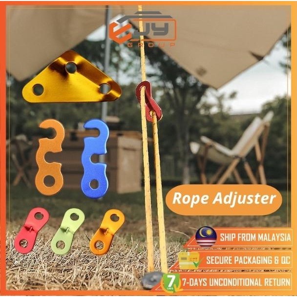 Aluminium Anti-Slip Tent Rope Adjuster Wind Rope Buckle Outdoor Rope ...