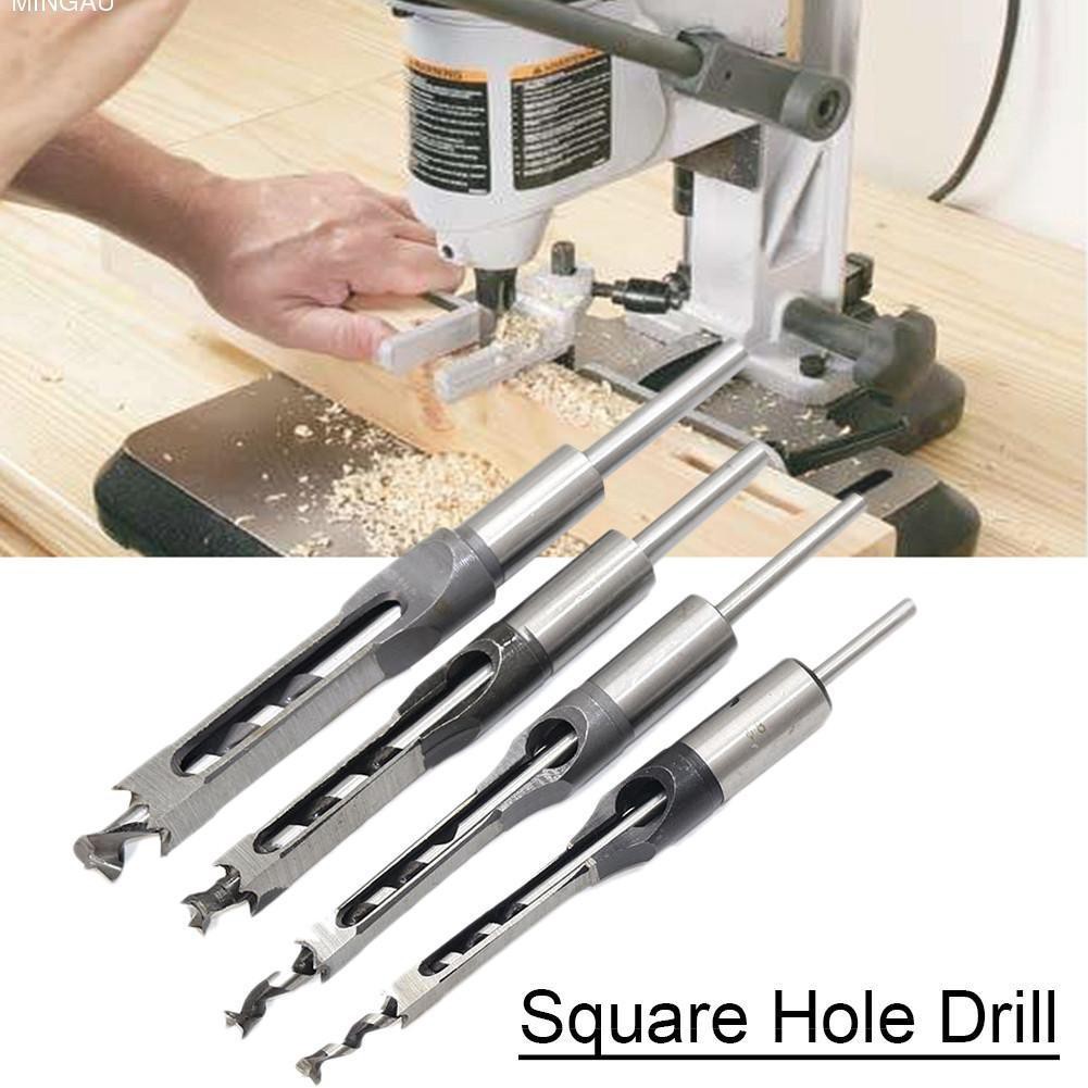 Square Hole Mortise Chisel Drill Bit 1/4" 5/16" 3/8" 1/2" 9/16" 5/8