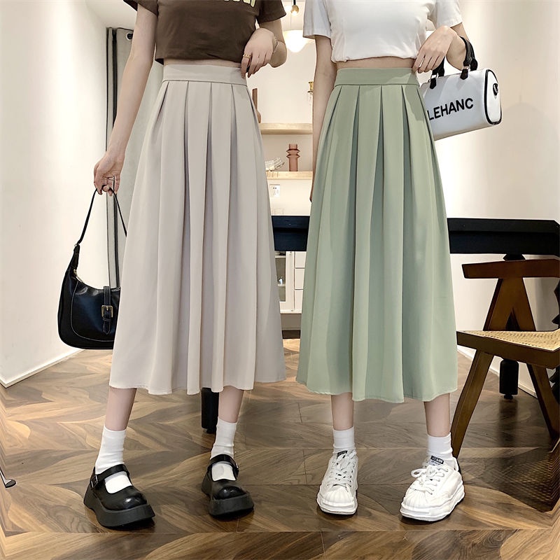 Mid length pleated outlet skirts design