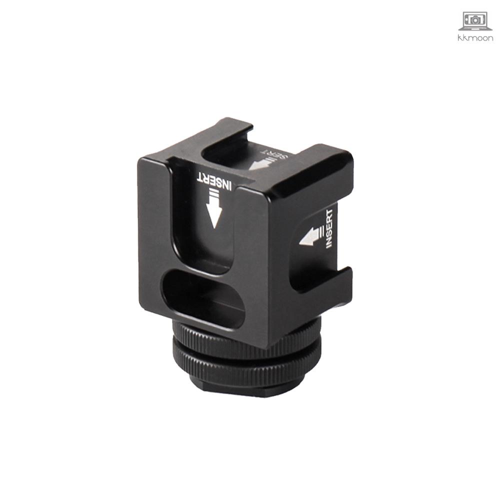 Universal Aluminium Alloy Cold Shoe Camera Mount Adapter with 4 Cold Shoe Mount 1/4 Inch Screw