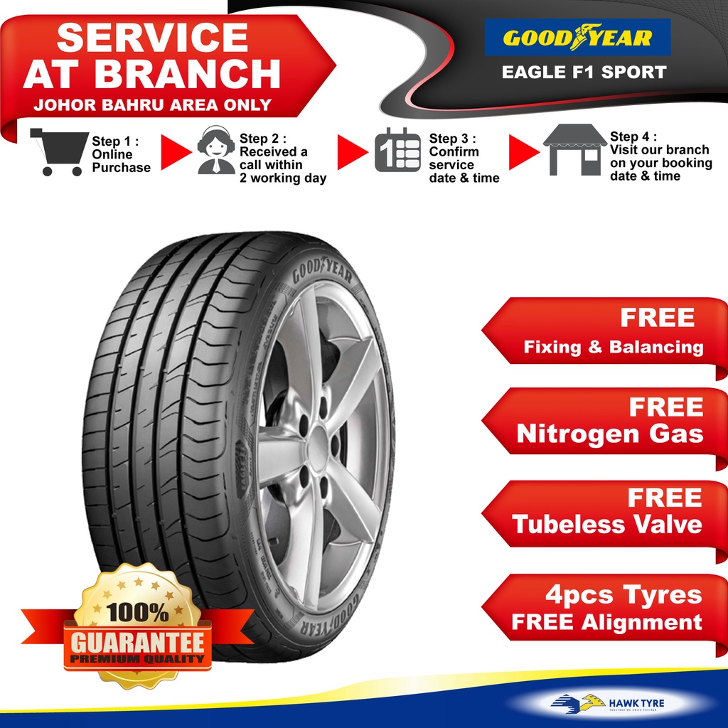 Goodyear Tyres Eagle F1 Sport 195/50R16 205/50R16 205/55R16 | Shopee ...