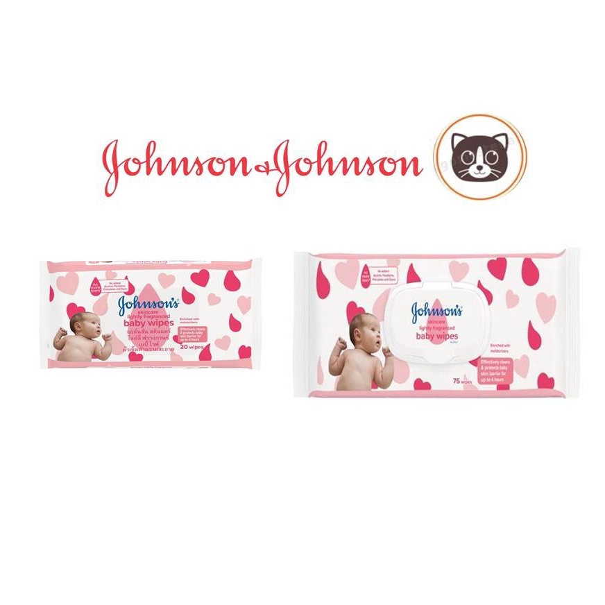 Johnson's Baby Skincare Wipes 20's/75's (Lightly Fragrance) Shopee